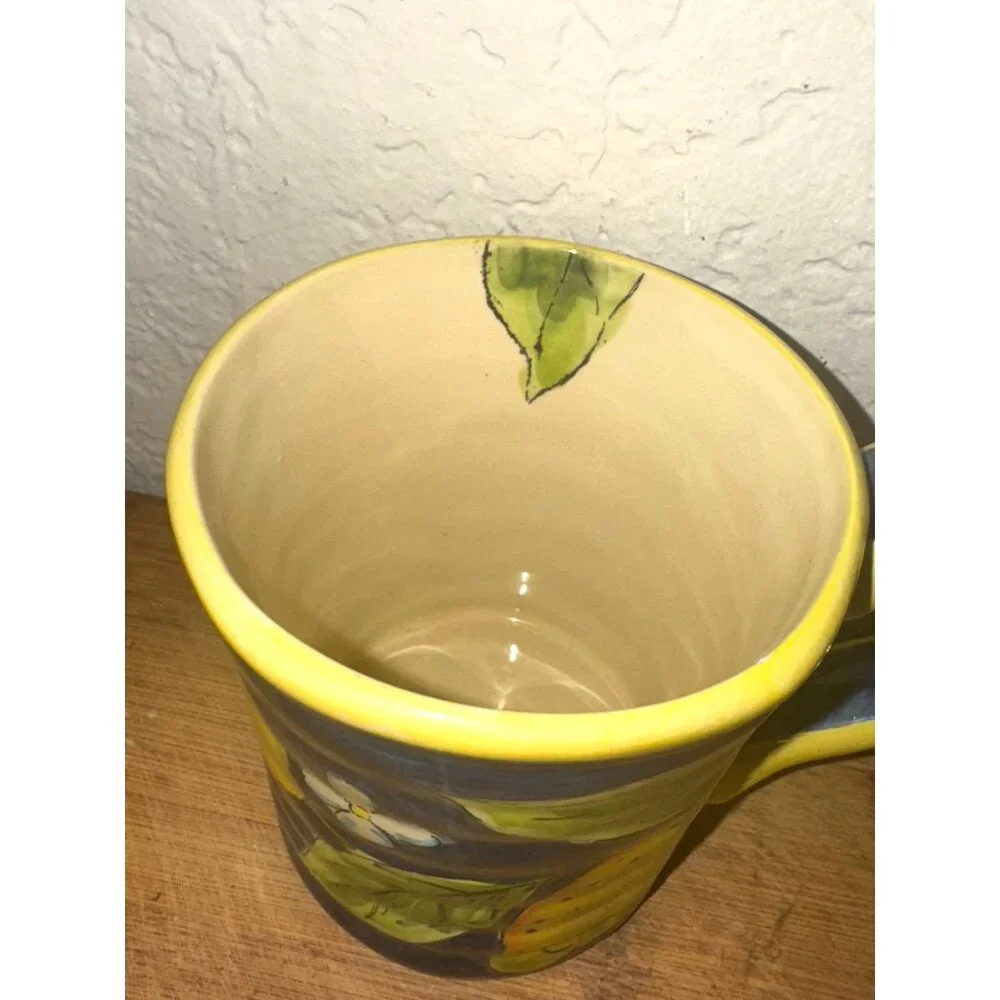 Hand-Painted Ceramic Mug With Lemon Design - Picture 2 of 5